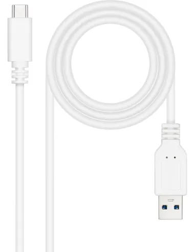 Nanocable 10.01.4002-W Cable USB-A a USB-C 3.2 Gen2 Macho/Hembra 2M Blanco