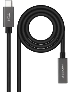 Nanocable 10.01.4400 Cable USB-C 3.2 Gen2x2 Macho/Hembra 50cm Negro-APTAPC1126
