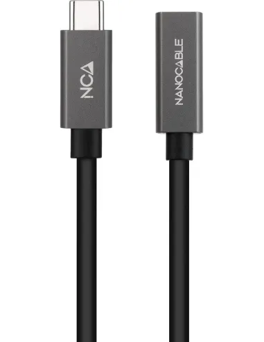 Nanocable 10.01.4401 Cable USB-C 3.2 Gen2x2 Macho/Hembra 1M Negro