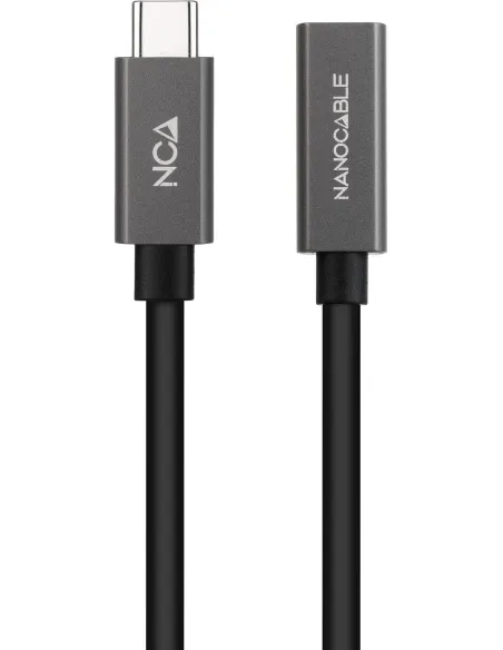 Nanocable 10.01.4401-L150 Cable USB-C 3.2 Gen2x2 Macho/Hembra 1.5M Negro