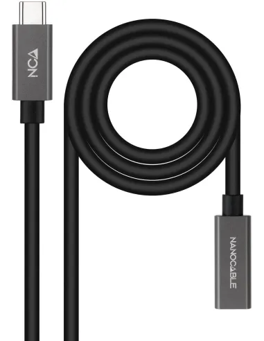 Nanocable 10.01.4402 Cable USB-C 3.2 Gen2x2 Macho/Hembra 2M Negro