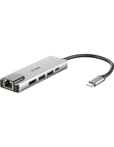 D-Link DUB-M520 Hub USB-C a USB-A/USB-C/HDMI/RJ-45 5 Puertos Gris