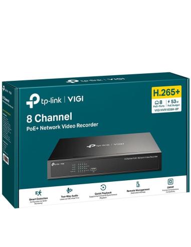 TP-Link VIGI NVR1008H-8P Grabador de Video en Red (NVR) 8 canales Negro