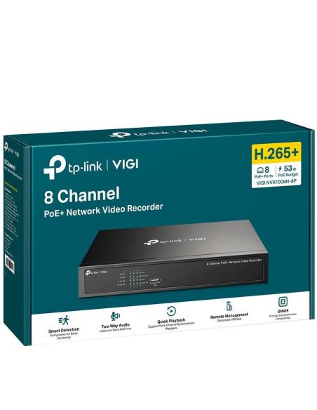 TP-Link VIGI NVR1008H-8P Grabador de Video en Red (NVR) 8 canales Negro
