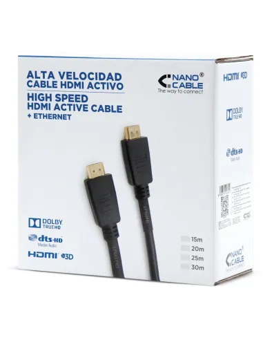 Nanocable 10.15.1815 Cable HDMI Alta Velocidad Macho/Macho 15m Negro