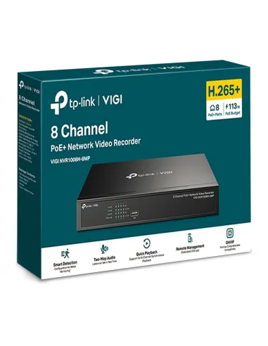 TP-Link VIGI NVR1008H-8MP Grabador de Video en Red (NVR) 8 canales Negro