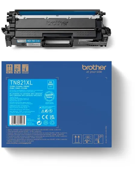Brother TN821XLC Cartucho Tóner Cian