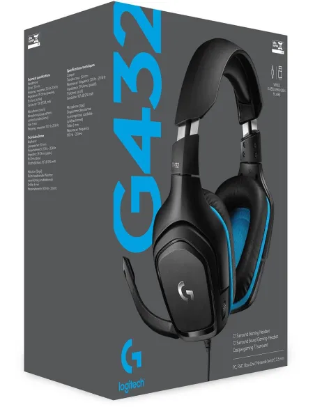 Logitech G432 Auriculares Gaming 7.1 Negro