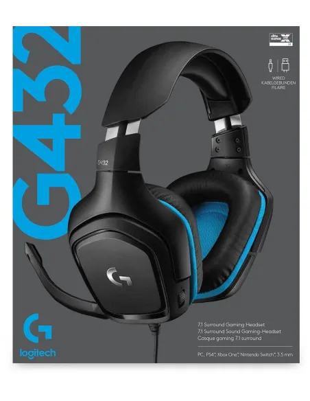 Logitech G432 Auriculares Gaming 7.1 Negro