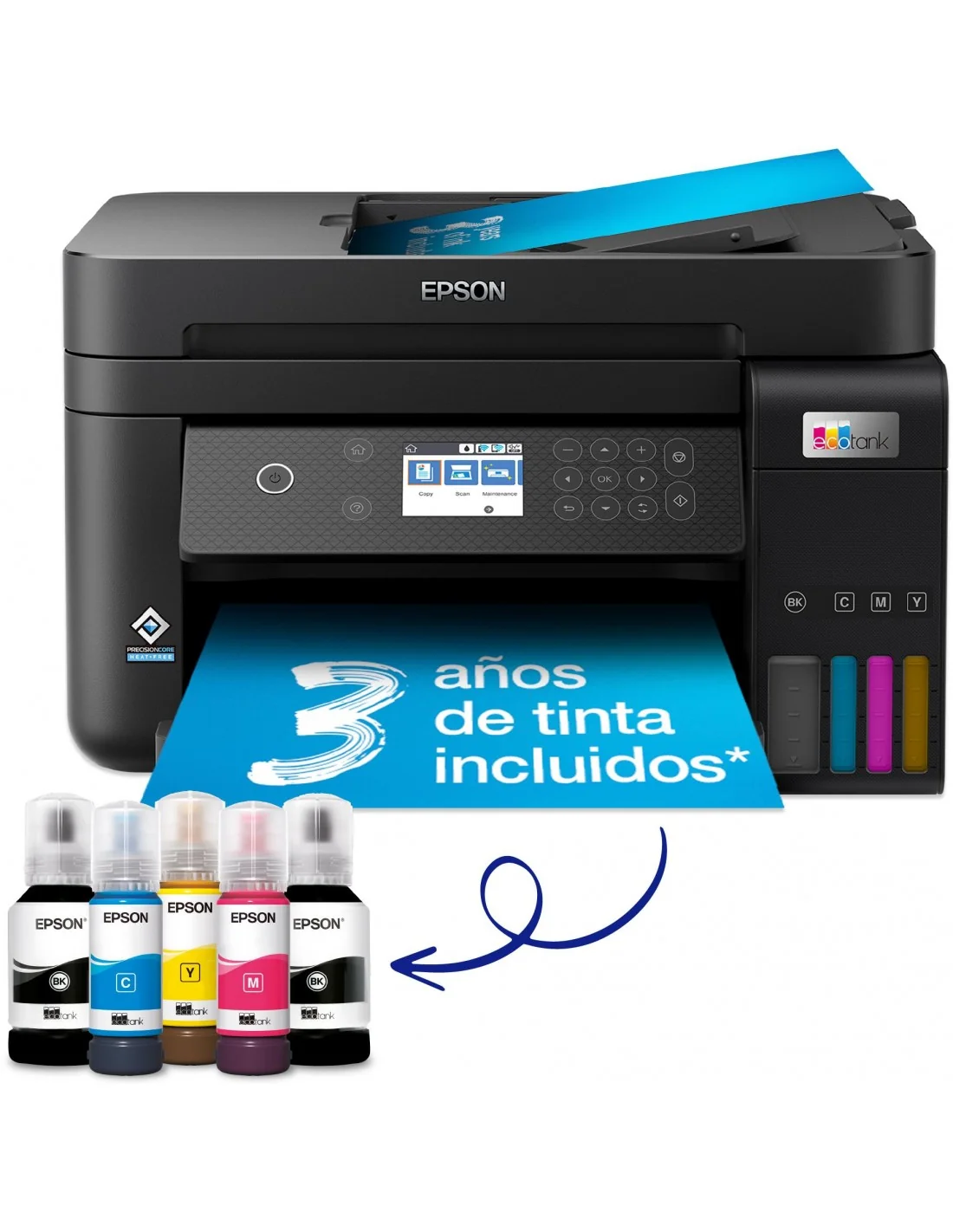 Epson EcoTank ET-3850 Impresora de Tinta Multifunción Color Wifi Negra