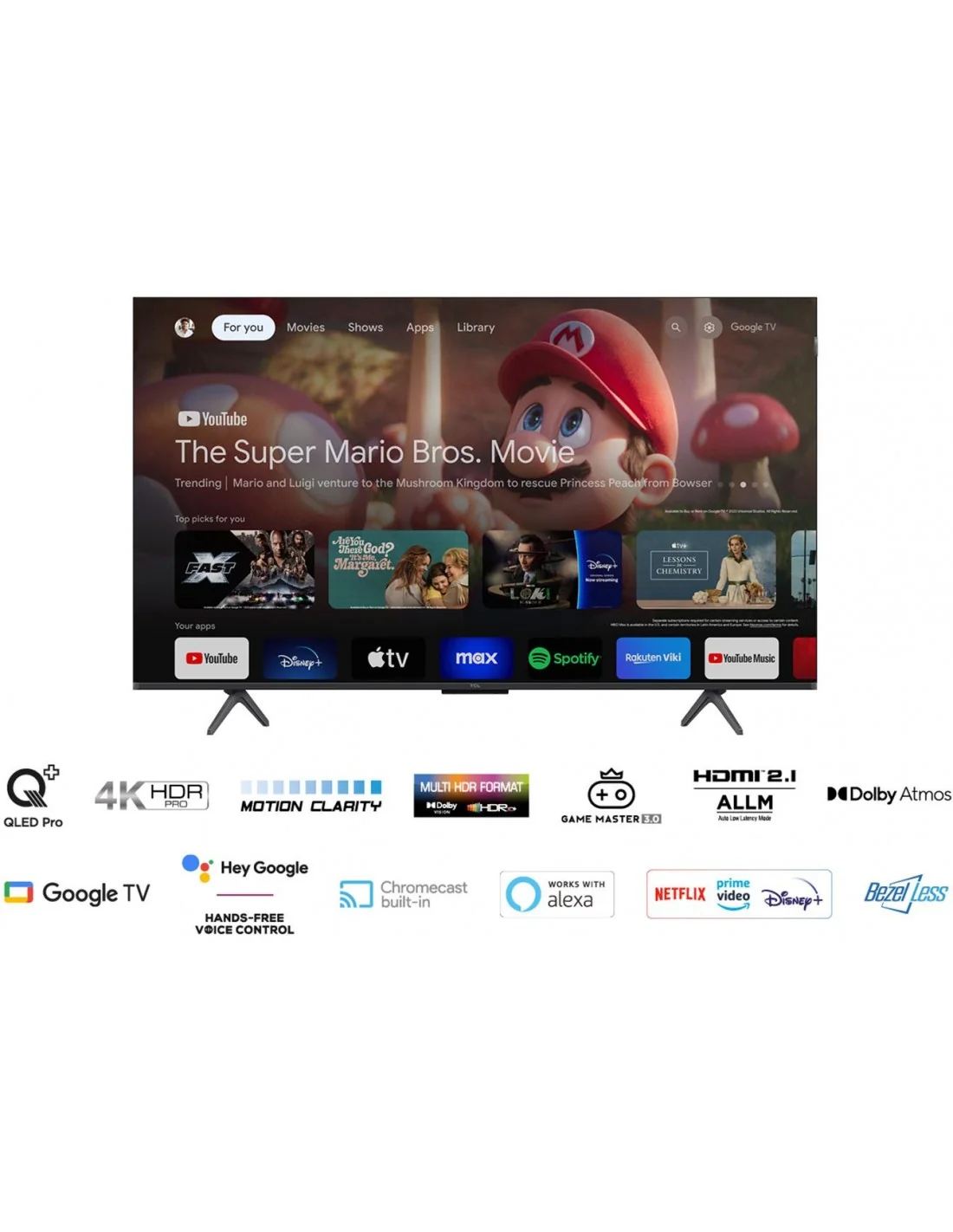 TCL 50C655 50" QLED UltraHD 4K Dolby Vision Google TV