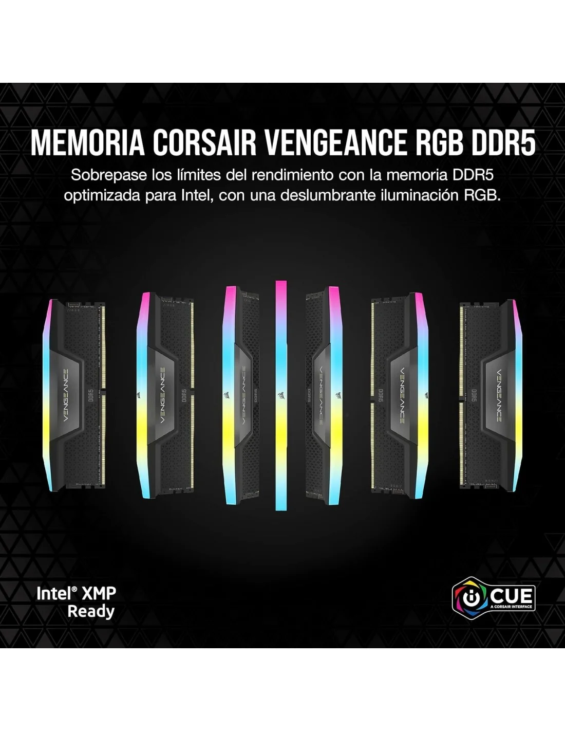 Corsair Vengeance RGB DDR5 6000MHz PC5-48000 64GB 2x32GB CL30 Negra