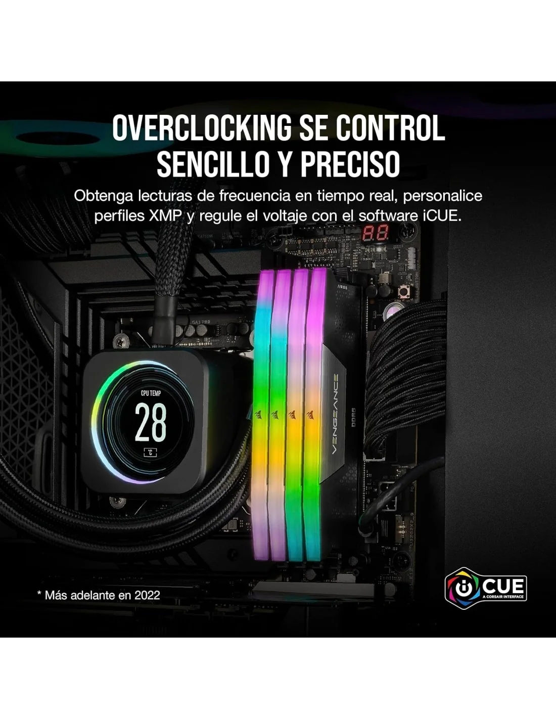 Corsair Vengeance RGB DDR5 6000MHz PC5-48000 64GB 2x32GB CL30 Negra