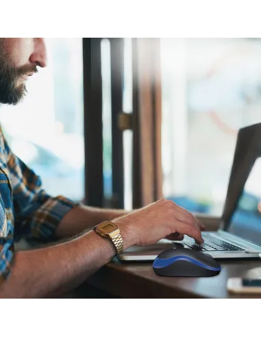 Logitech M185 Ratón Inalámbrico 1000DPI Azul