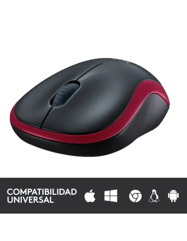 Logitech M185 Ratón Inalámbrico 1000DPI Rojo