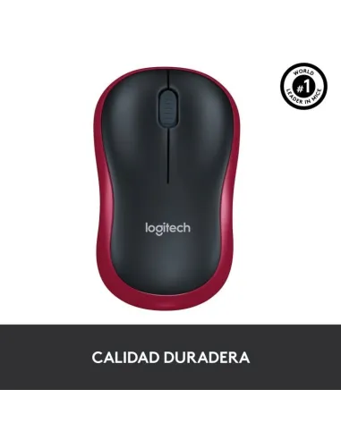 Logitech M185 Ratón Inalámbrico 1000DPI Rojo