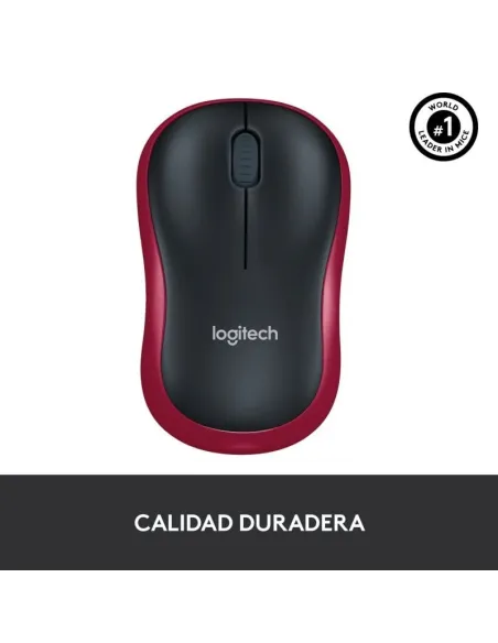 Logitech M185 Ratón Inalámbrico 1000DPI Rojo