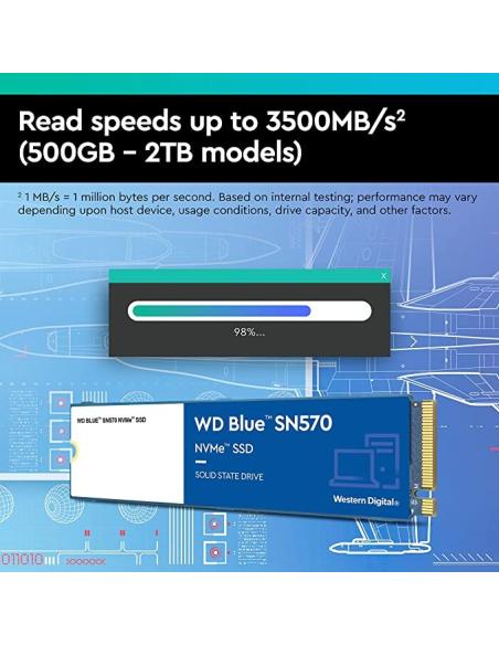 Western Digital Blue SN570 SSD 256GB M.2 PCIe Gen3 x4 NVMe
