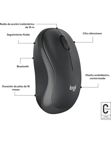 Logitech M240 Silent Ratón Bluetooth Grafito