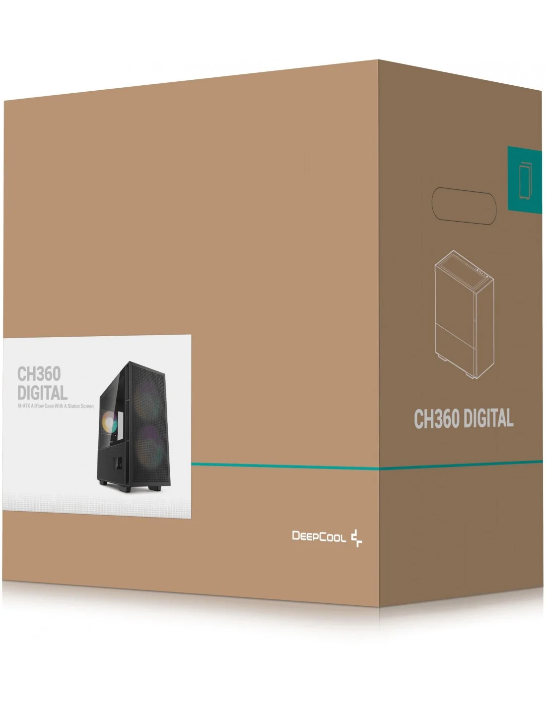 DeepCool CH360 Digital Cristal Templado USB 3.2 Negra