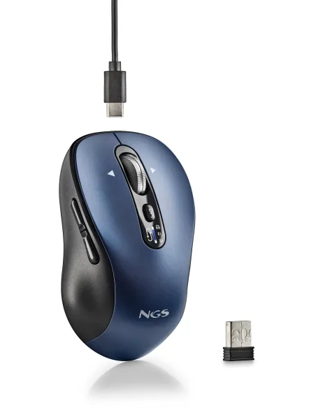 NGS INFINITY-RB Ratón Inalámbrico Recargable 3200DPI Azul