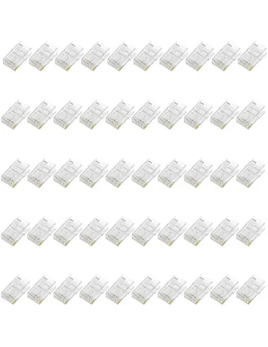 Aisens A139-0657 Conectores de Red RJ45 8 hilos Cat.6 100 Unidades Transparente