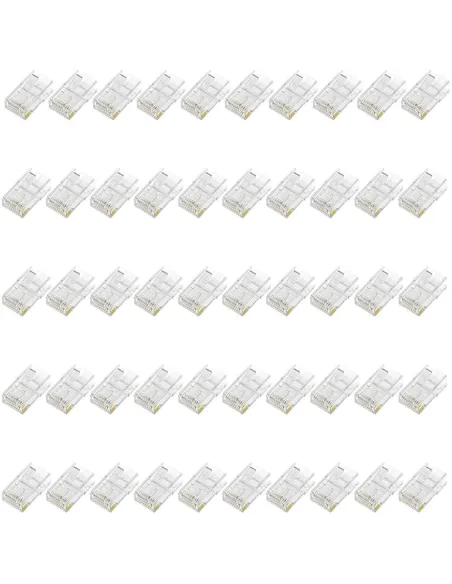 Aisens A139-0657 Conectores de Red RJ45 8 hilos Cat.6 100 Unidades Transparente