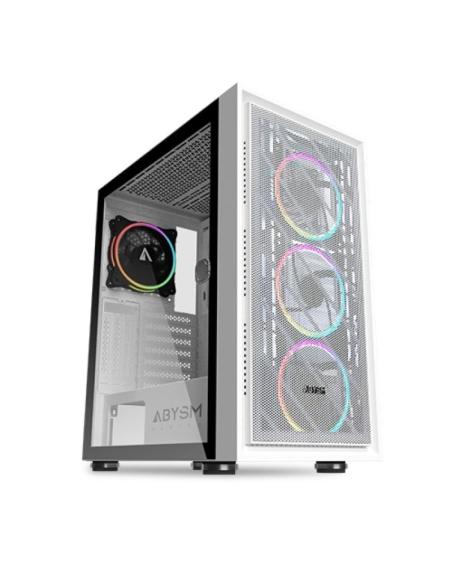 Abysm Gaming Danube Kamp ARGB Torre Cristal Templado Blanca