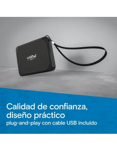 Crucial X9 Disco Duro Externo SSD 4TB USB-C 3.2 Gen 2 (3.1 Gen 2) Negro