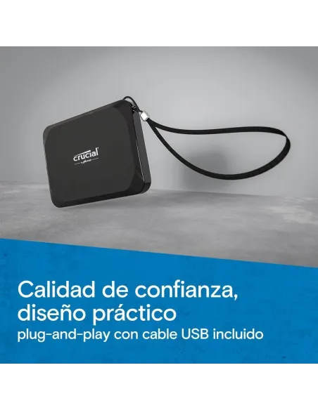 Crucial X9 Disco Duro Externo SSD 4TB USB-C 3.2 Gen 2 (3.1 Gen 2) Negro