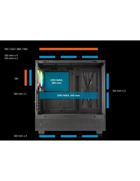 Abysm Gaming Danube Sava H400 Full Tower Doble Cristal Templado USB-C Negra