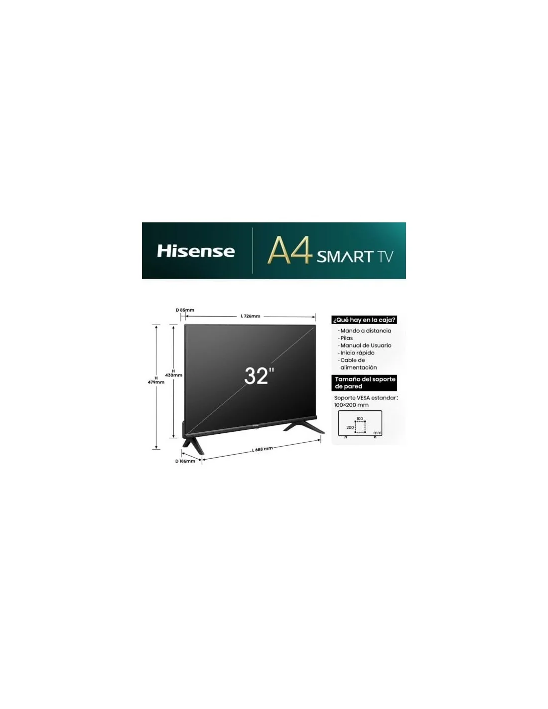 Hisense 32A4N 32" LED HD Smart TV