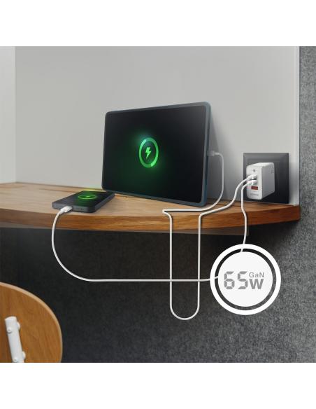 Aisens ASCH-65W3P007-W Cargador de Smartphone USB-A y USB-C 65 W Blanco