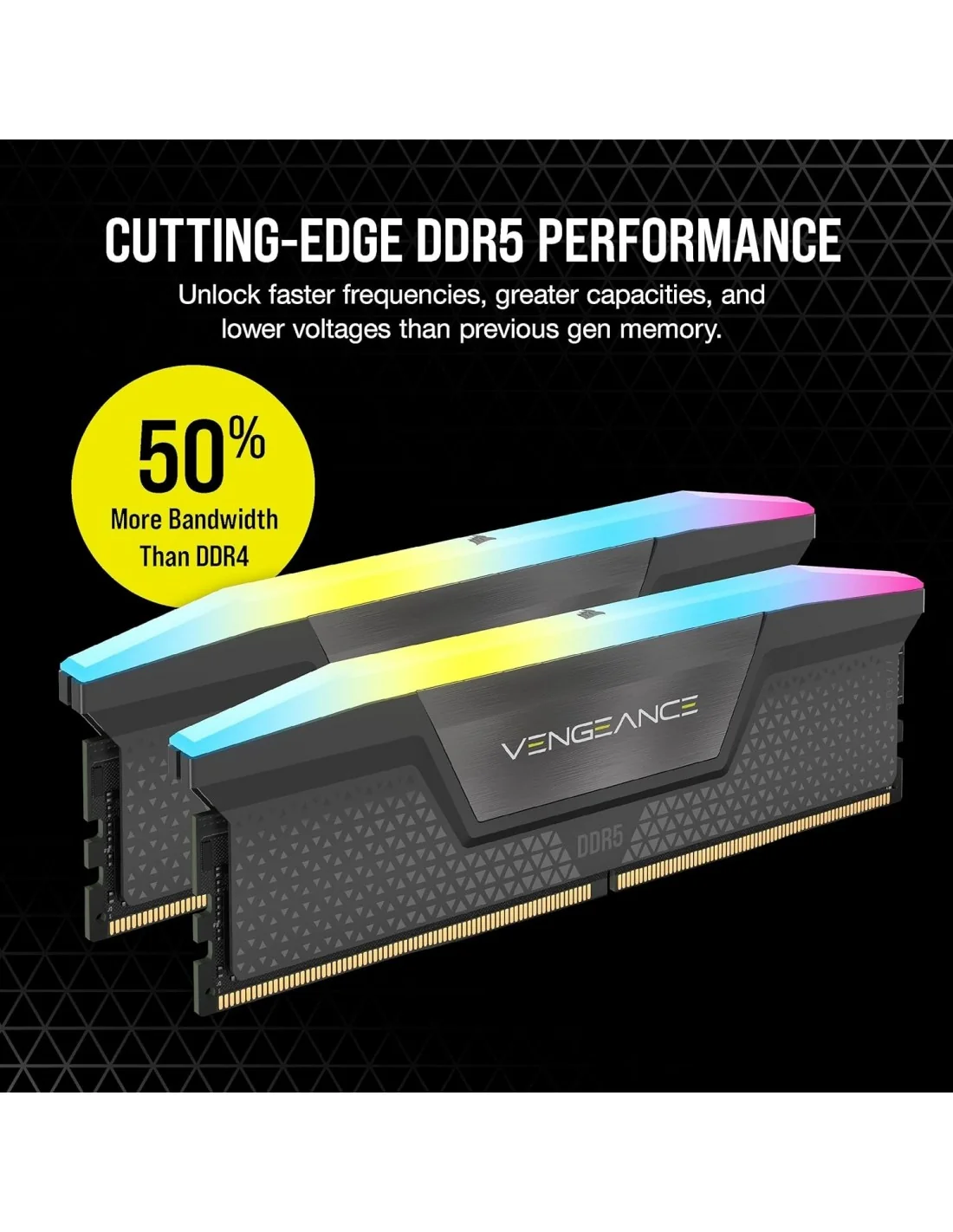 Corsair Vengeance RGB DDR5 5600MHz 32GB (2x16GB) CL40 Gris