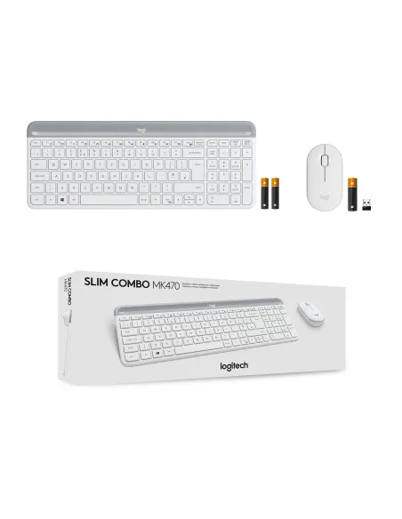 Logitech 920-009199 MK470 Slim Combo Teclado + Ratón Inalámbricos Blanco