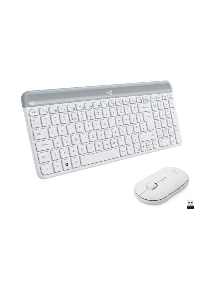 Logitech 920-009199 MK470 Slim Combo Teclado + Ratón Inalámbricos Blanco