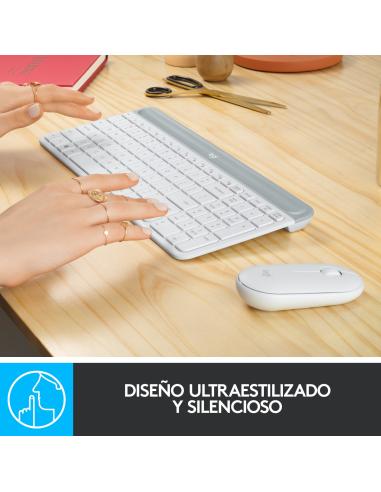 Logitech 920-009199 MK470 Slim Combo Teclado + Ratón Inalámbricos Blanco