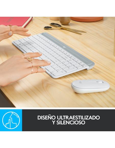Logitech 920-009199 MK470 Slim Combo Teclado + Ratón Inalámbricos Blanco