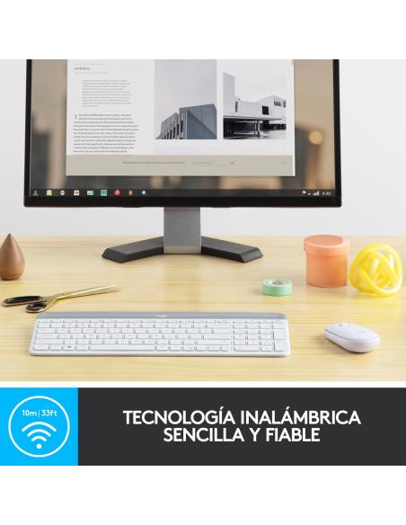Logitech 920-009199 MK470 Slim Combo Teclado + Ratón Inalámbricos Blanco