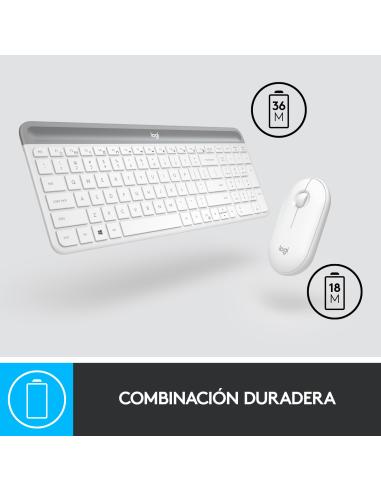 Logitech 920-009199 MK470 Slim Combo Teclado + Ratón Inalámbricos Blanco