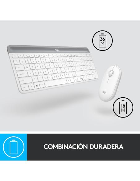 Logitech 920-009199 MK470 Slim Combo Teclado + Ratón Inalámbricos Blanco