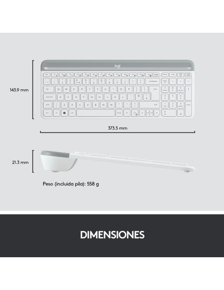 Logitech 920-009199 MK470 Slim Combo Teclado + Ratón Inalámbricos Blanco