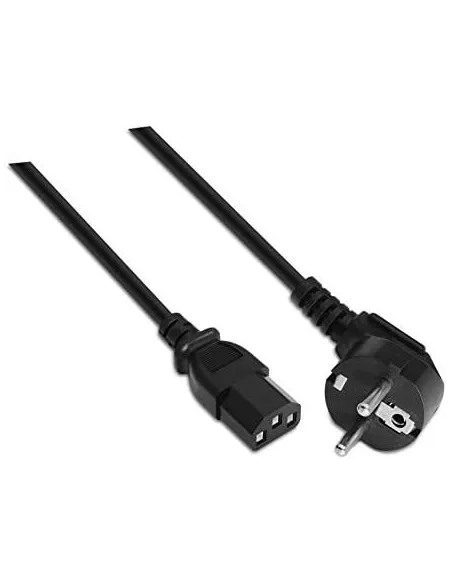 Nanocable 10.22.0102-US Cable de Alimentación C13 Hembra a CEE7 Schuko Macho 2M Negro