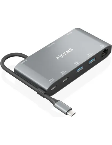 Aisens ASUC-8P010-GR Docking Station 8 Puertos USB-C a USB-A/USB-C/HDMI/RJ-45/VGA 20 cm Gris