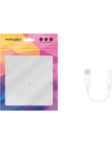 Nanocable Adaptador USB-C a Jack 3.5 Macho/Hembra 11cm Blanco