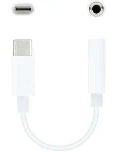 Nanocable Adaptador USB-C a Jack 3.5 Macho/Hembra 11cm Blanco-CABL56549