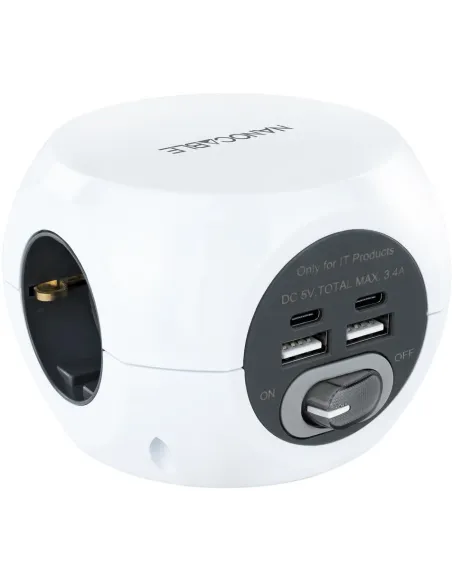 Nanocable Base 3 Tomas + 4 USB