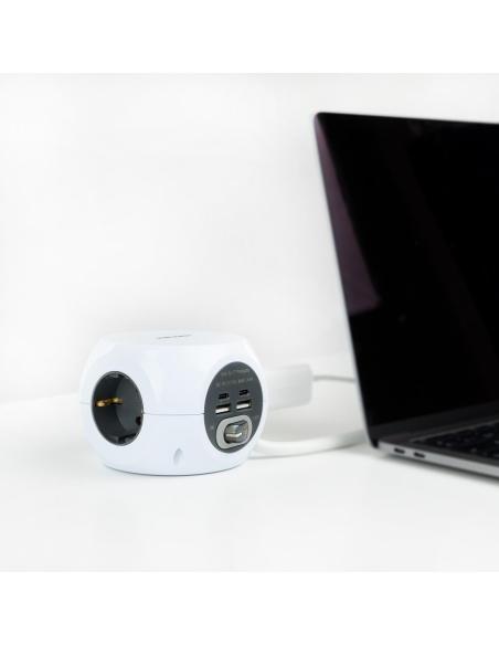 Nanocable Base 3 Tomas + 4 USB