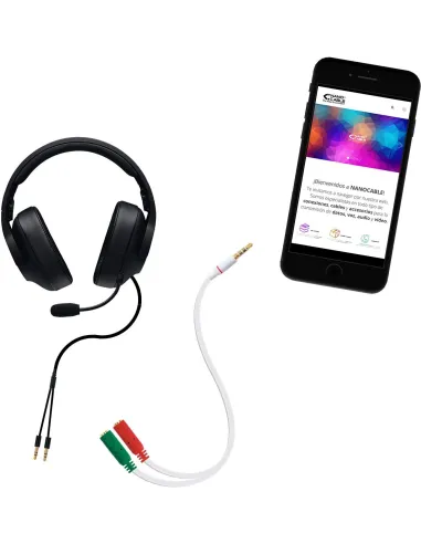 Nanocable Cable Adaptador Audio Jack 3.5 de 4 Pines a 2x Jack 3.5 de 3 Pines Macho/Hembra