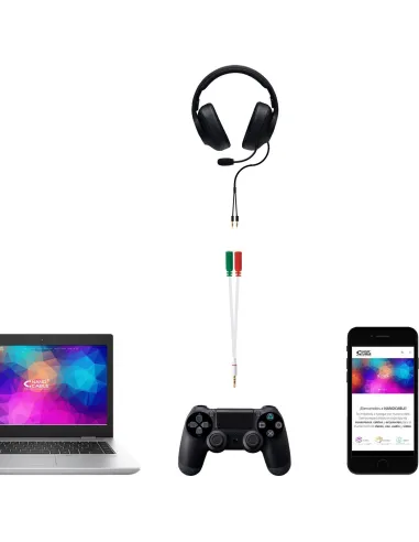 Nanocable Cable Adaptador Audio Jack 3.5 de 4 Pines a 2x Jack 3.5 de 3 Pines Macho/Hembra